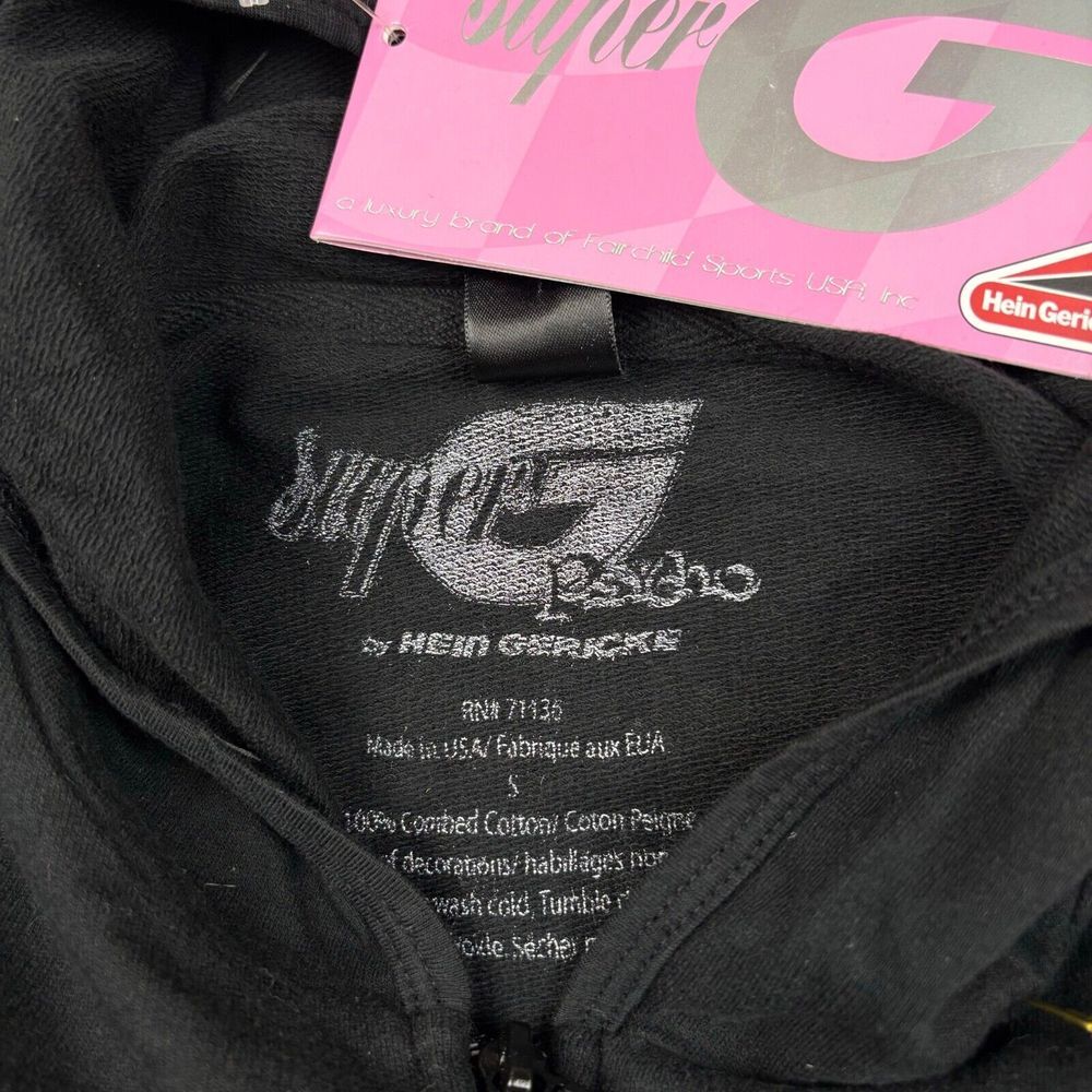 NWT Vintage Y2K Super G Hoodie Womens S Black Ready Action Hein Gericke Grunge - Picture 7 of 13